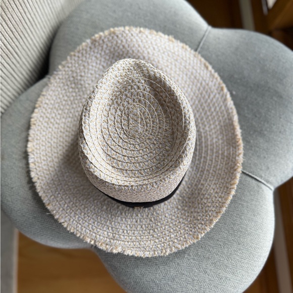 Eric Javits Cream Straw Hat with Black Band - Picture 9 of 9